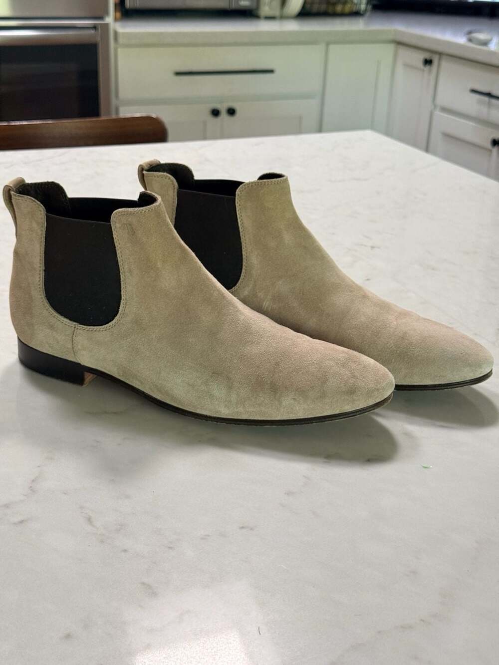 Tod’s Men’s Suede Chelsea Boots Beige Taupe Size 9.5 UK Made in Italy